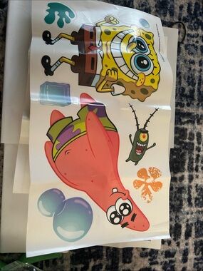 SpongeBob Squarepants Yellow Red Pink Green Blue Wall Art Poster Stickers